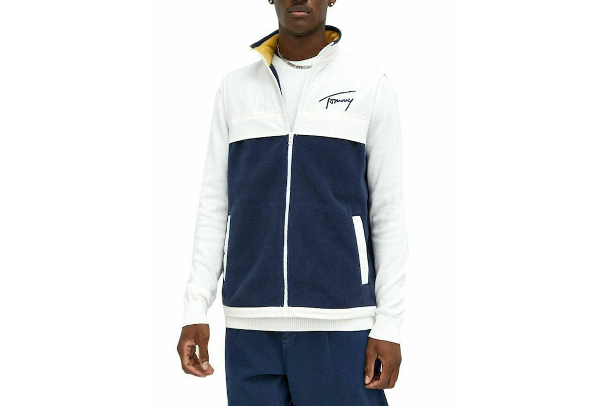 Tommy Jeans Tjm Mix Media Retro Vest Γιλέκο Φλις Ανδρικό (DM0DM14093 C87) Λευκό